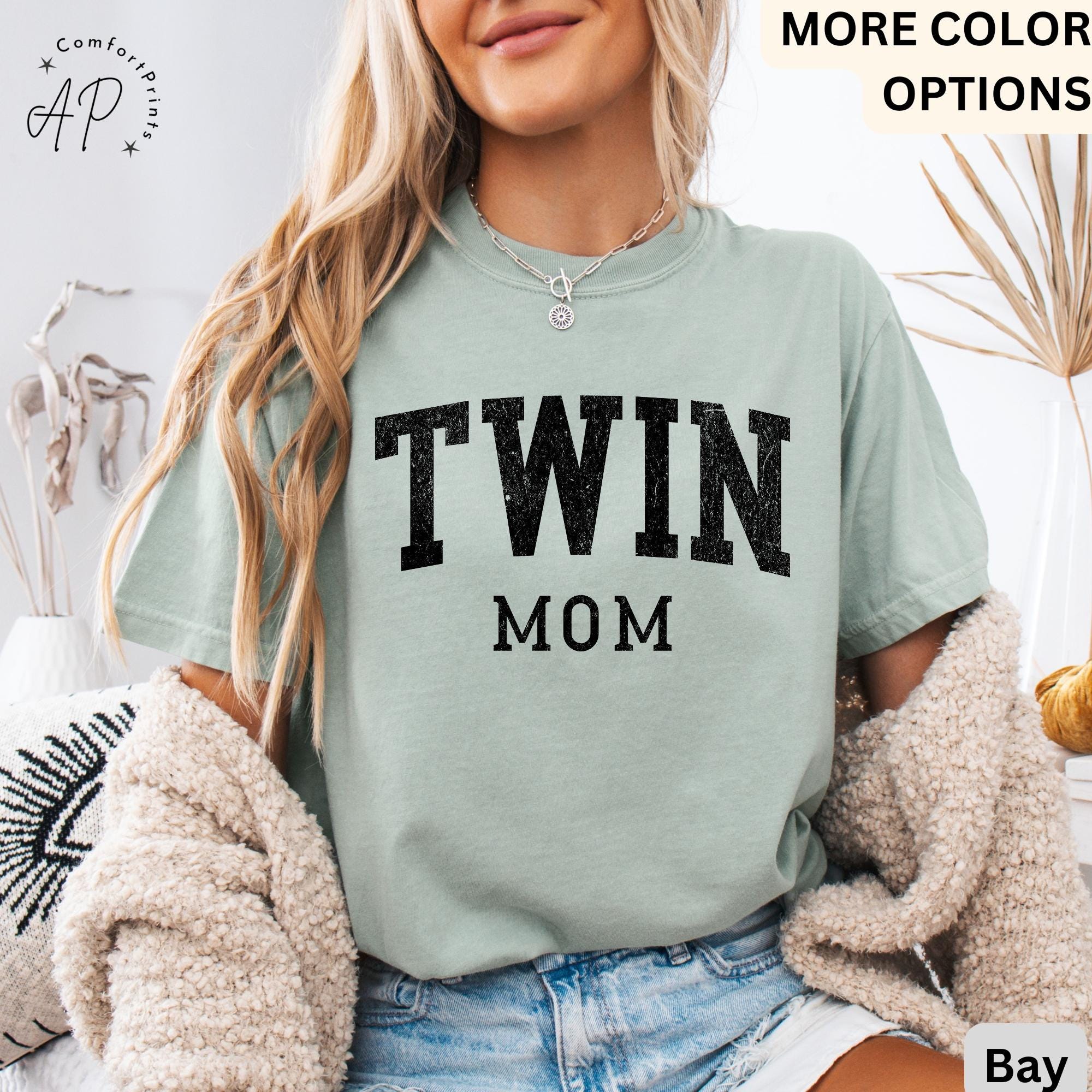 Twin Mom Comfort Colors T-Shirt, Twin Mama Tee