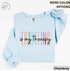 Travel Is My Therapy Comfort Colors® Sweatshirt, Travel Buddies Sweater, Gift for Traveler, Travel Lover
