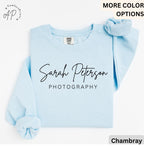 Personalized Photography Comfort Colors® Sweatshirt, Custom Photography Business Sweater, Gift For Photographer, Camera Professional