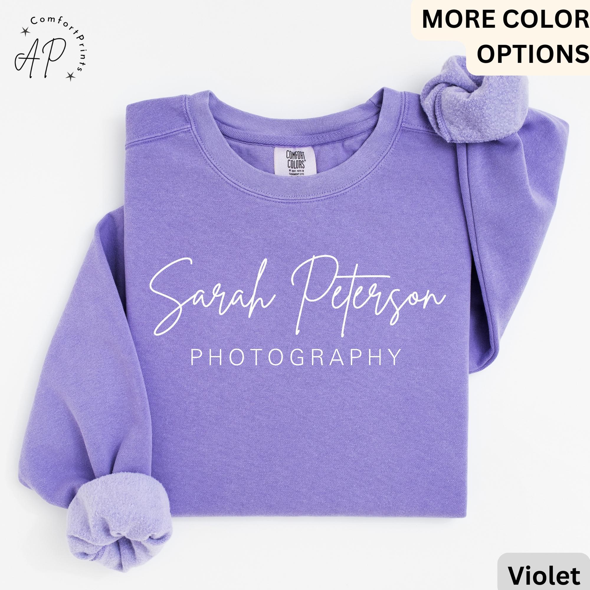 Personalized Photography Comfort Colors® Sweatshirt, Custom Photography Business Sweater, Gift For Photographer, Camera Professional