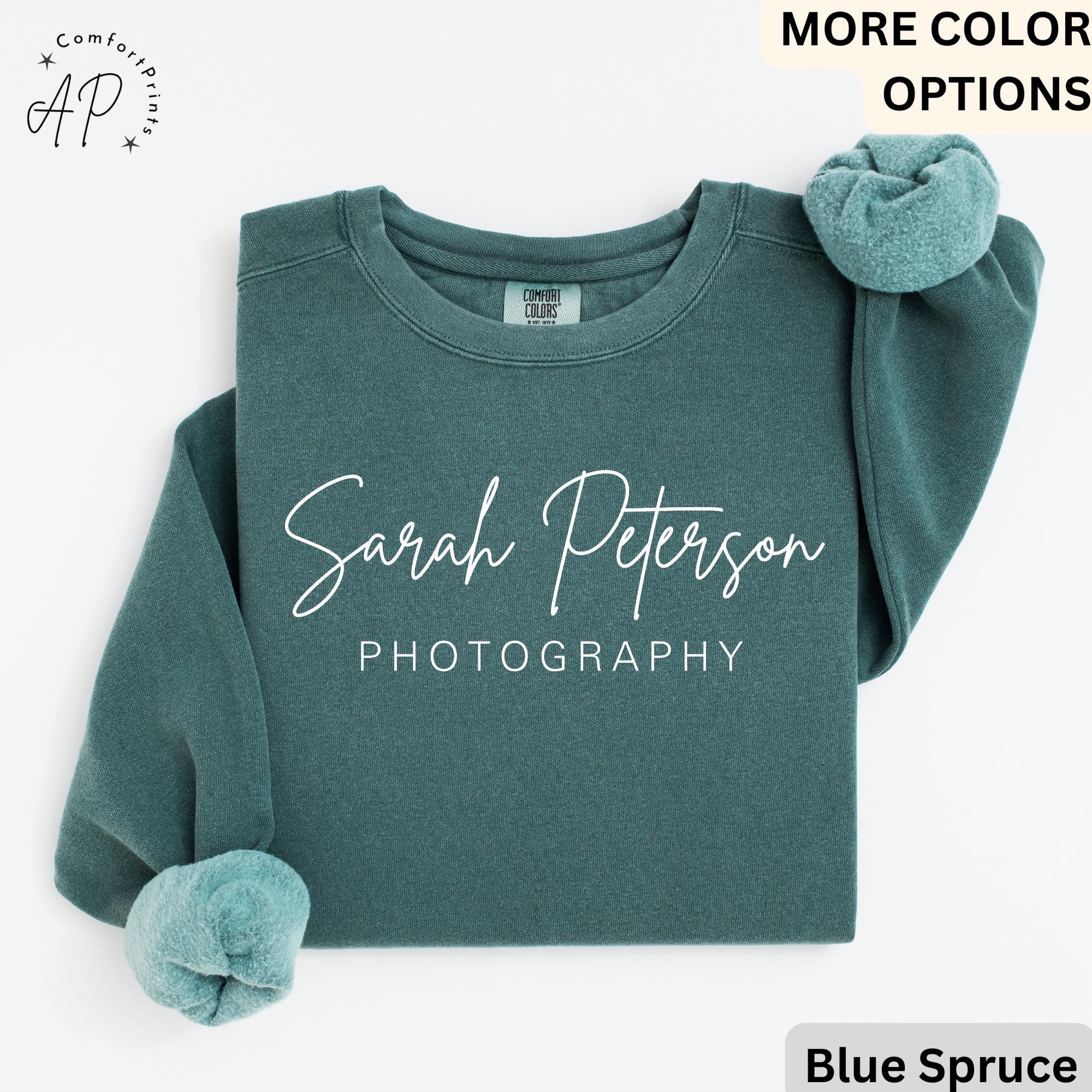 Personalized Photography Comfort Colors® Sweatshirt, Custom Photography Business Sweater, Gift For Photographer, Camera Professional