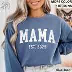 Custom Mama Comfort Colors Sweatshirt: Est. 2026 Pregnancy Announcement