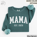 Custom Mama Comfort Colors Sweatshirt: Est. 2026 Pregnancy Announcement