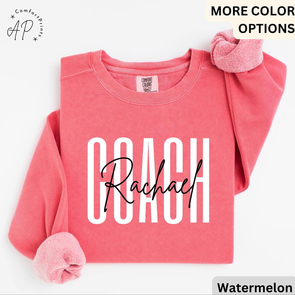 Personalized Coach Comfort Colors Sweatshirt: Custom Cheerleading Gift