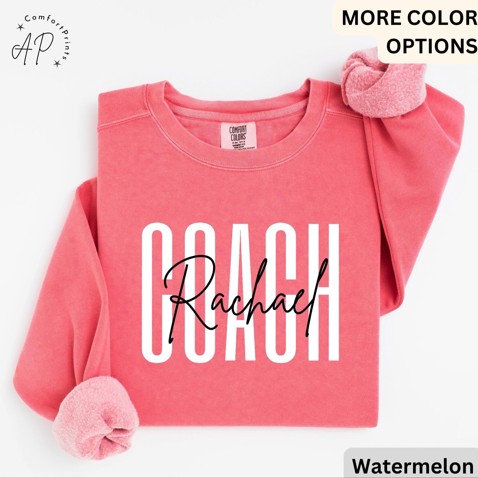 Personalized Coach Comfort Colors Sweatshirt: Custom Cheerleading Gift