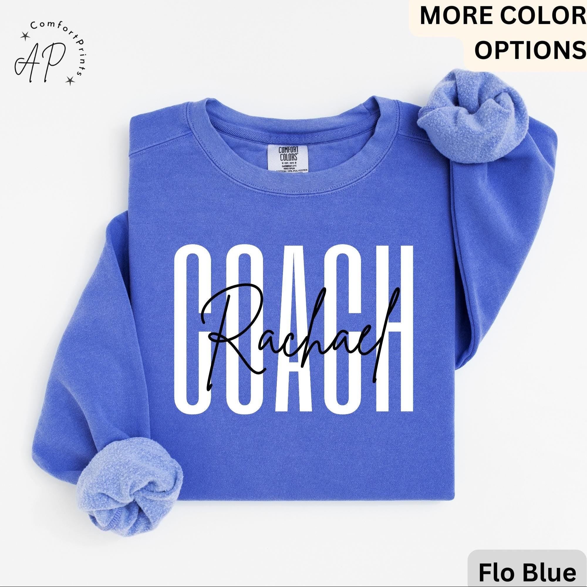 Personalized Coach Comfort Colors Sweatshirt: Custom Cheerleading Gift