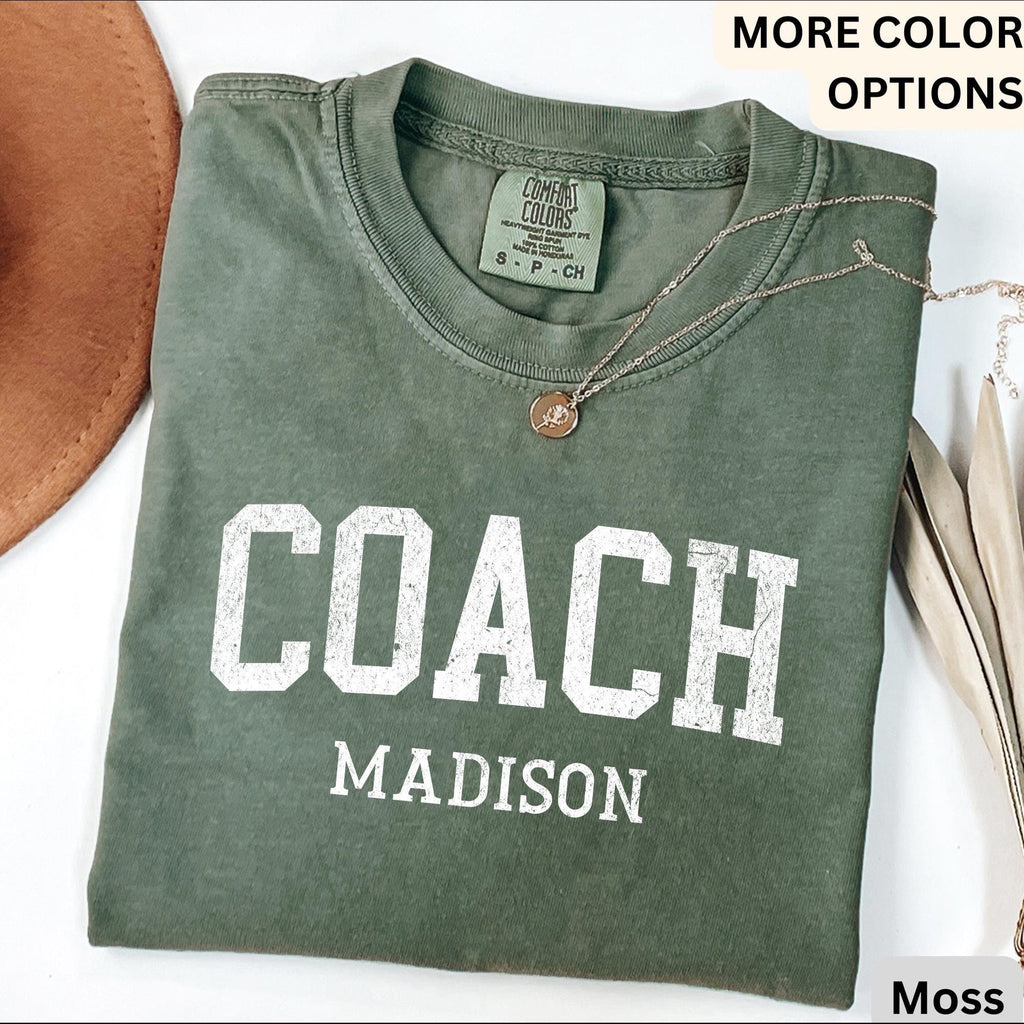 Personalized Cheer Coach Comfort Colors T-Shirt: Custom Game Day Tee