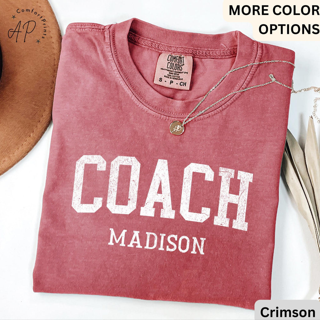 Personalized Cheer Coach Comfort Colors T-Shirt: Custom Game Day Tee