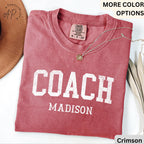 Personalized Cheer Coach Comfort Colors T-Shirt: Custom Game Day Tee