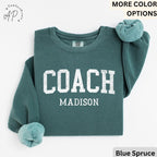 Personalized Coach Comfort Colors Sweatshirt: Custom Cheerleading Gift