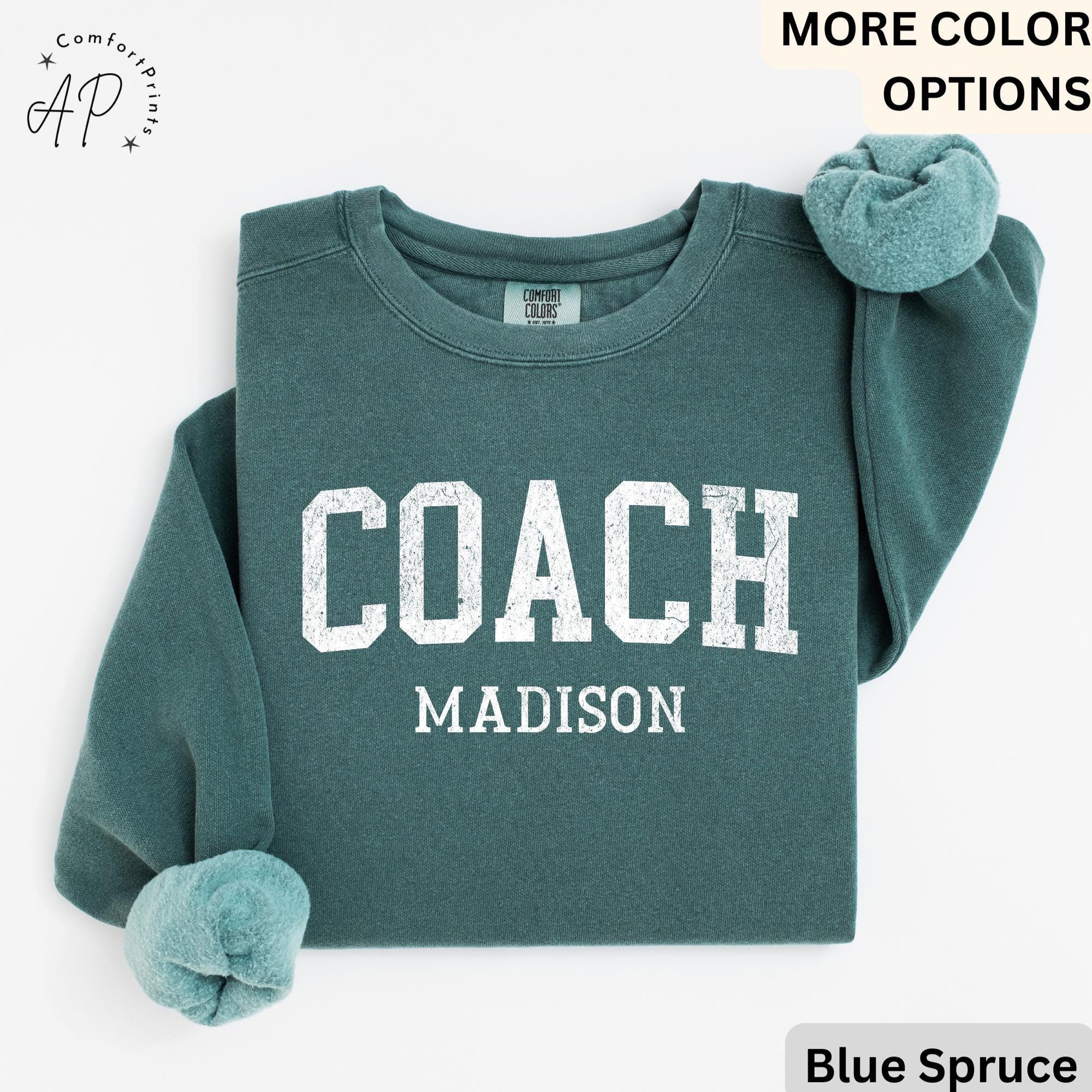 Personalized Coach Comfort Colors Sweatshirt: Custom Cheerleading Gift
