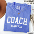 Personalized Cheer Coach Comfort Colors T-Shirt: Custom Game Day Tee