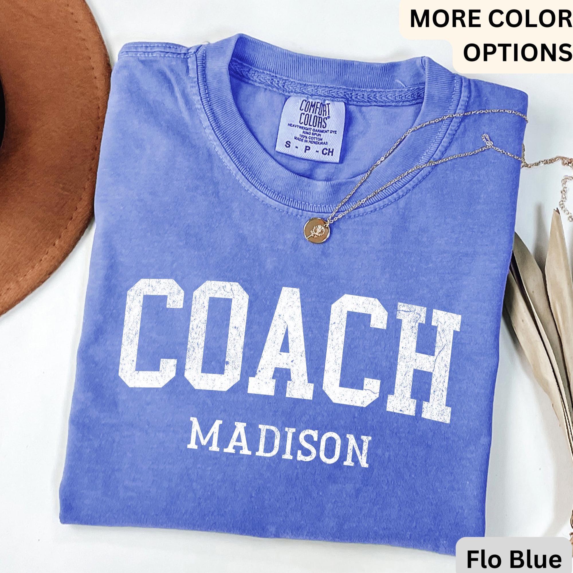 Personalized Cheer Coach Comfort Colors T-Shirt: Custom Game Day Tee