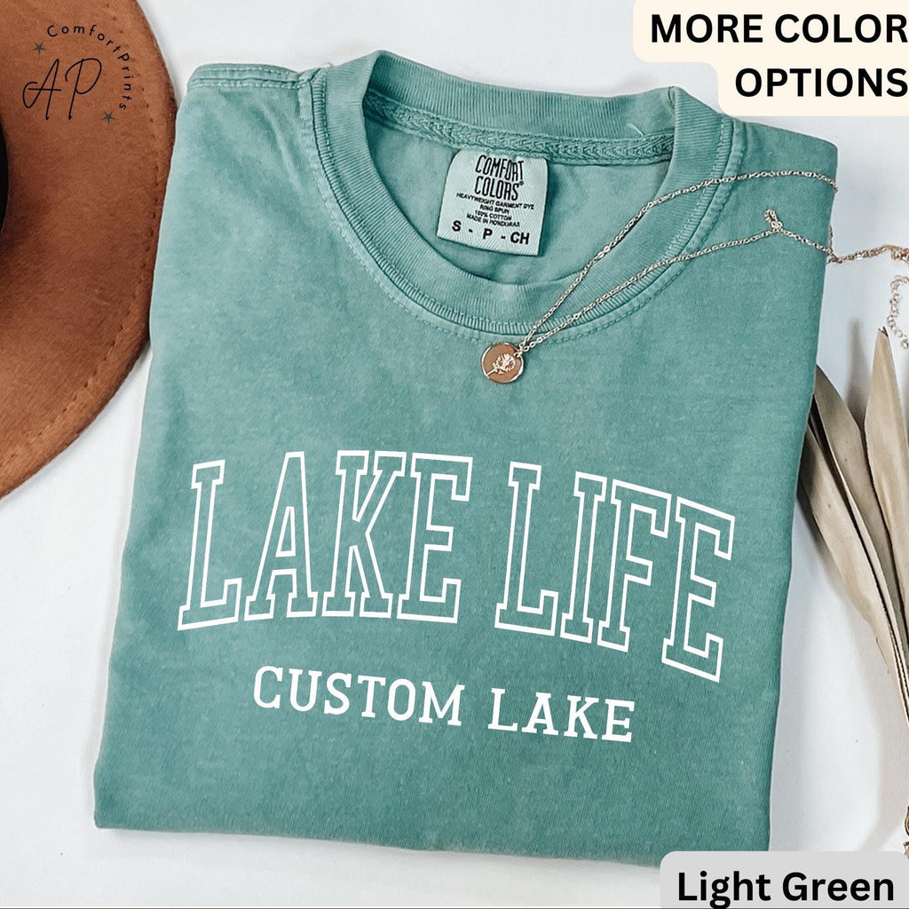 Personalized Lake Life Comfort Colors® T-Shirt, Custom Lake House Shirt, Lake Vacation Tee, Gift for Lake Lovers