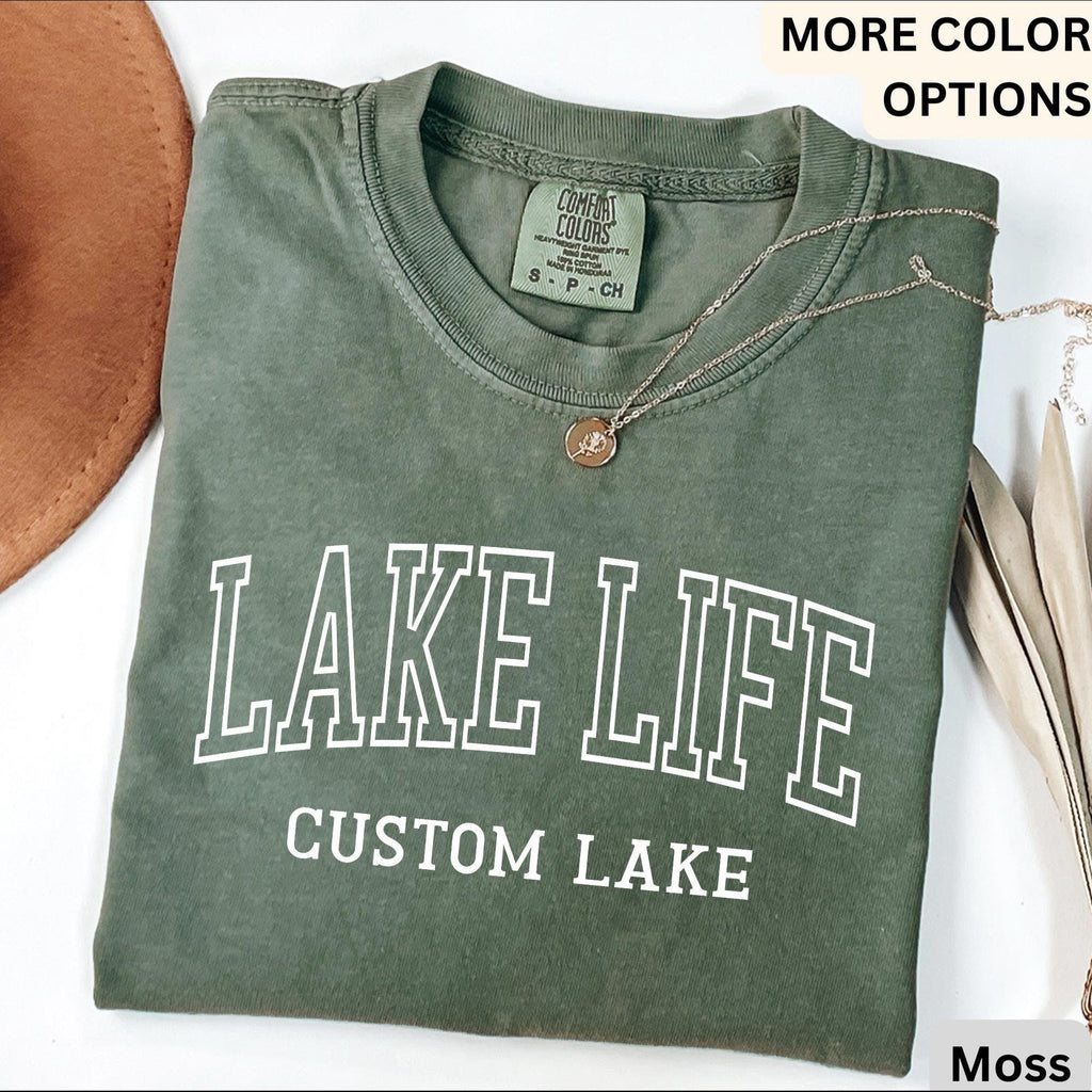 Personalized Lake Life Comfort Colors® T-Shirt, Custom Lake House Shirt, Lake Vacation Tee, Gift for Lake Lovers