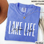 Custom Lake Life Comfort Colors T-Shirt, Personalized Lake House Shirt, Summer Vacation Tee