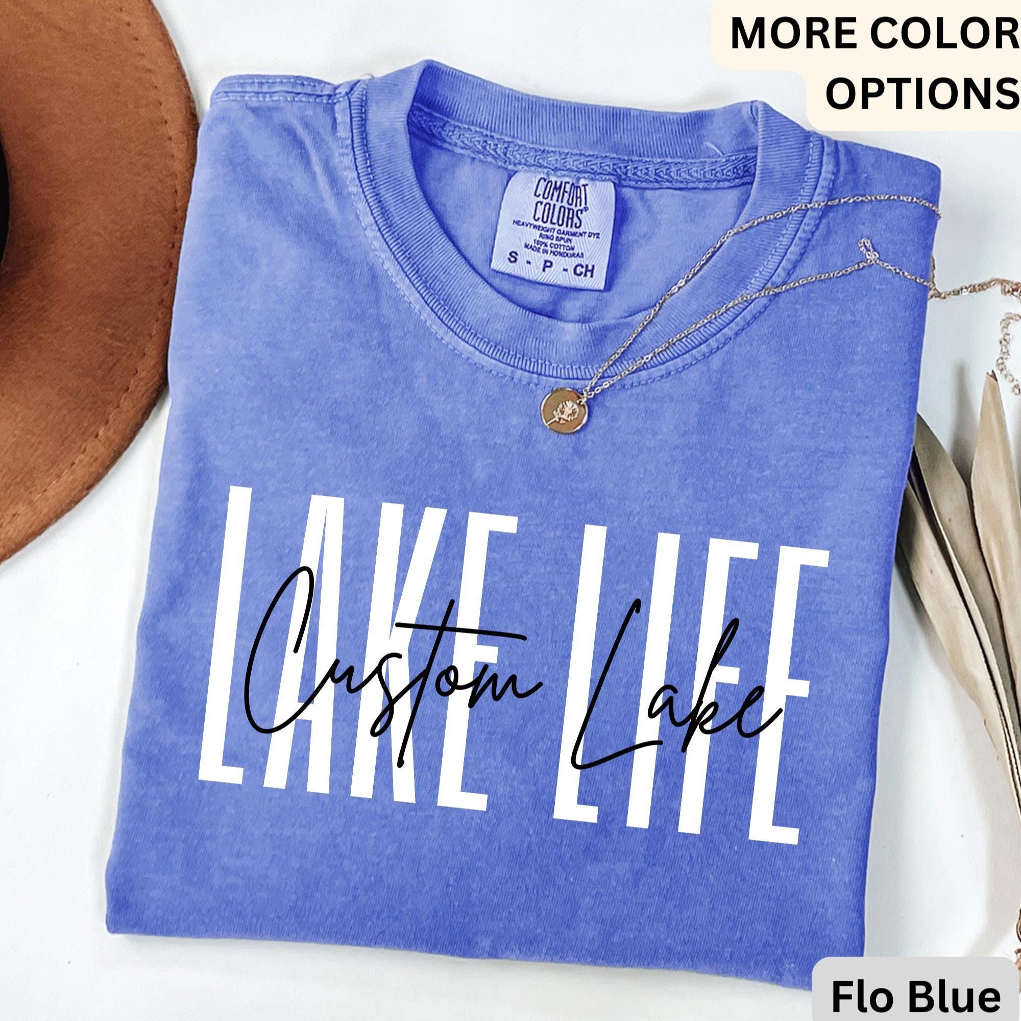 Custom Lake Life Comfort Colors T-Shirt, Personalized Lake House Shirt, Summer Vacation Tee
