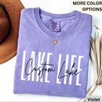 Custom Lake Life Comfort Colors T-Shirt, Personalized Lake House Shirt, Summer Vacation Tee