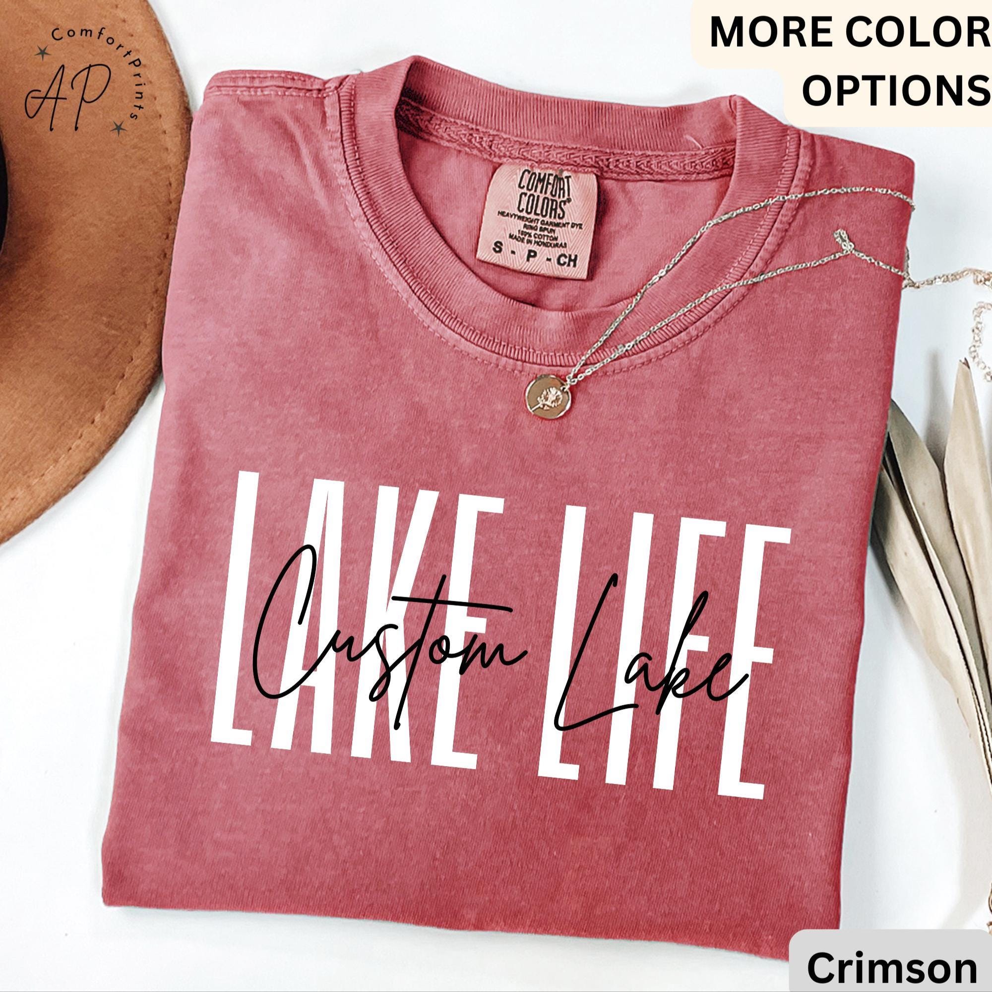 Custom Lake Life Comfort Colors T-Shirt, Personalized Lake House Shirt, Summer Vacation Tee