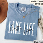 Custom Lake Life Comfort Colors T-Shirt, Personalized Lake House Shirt, Summer Vacation Tee