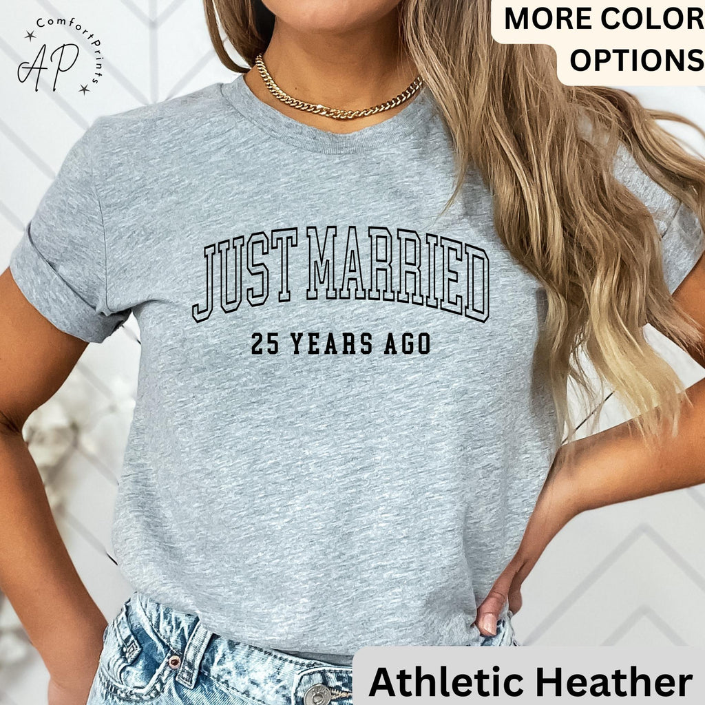 25th Anniversary T-Shirt: Married 25 Years Ago - Matching Couple Tees