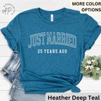 25th Anniversary T-Shirt: Married 25 Years Ago - Matching Couple Tees