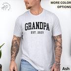 Grandpa Est T-Shirt, Personalized Grandpa Shirt, Pregnancy Announcement Grandfather Tee, Gift for Fathers Day