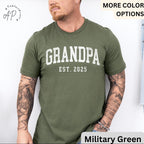 Grandpa Est T-Shirt, Personalized Grandpa Shirt, Pregnancy Announcement Grandfather Tee, Gift for Fathers Day