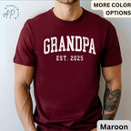 Grandpa Est T-Shirt, Personalized Grandpa Shirt, Pregnancy Announcement Grandfather Tee, Gift for Fathers Day