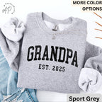 Grandpa Est Sweatshirt, Personalized Grandpa Sweater, Pregnancy Announcement Grandfather, Gift for Fathers Day