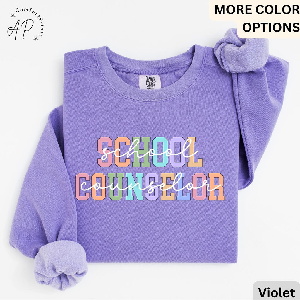 Comfort Colors School Counselor Sweatshirt: Mental Health Support