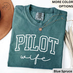 Pilot Wife Comfort Colors T-Shirt, Pilot Girlfriend Shirt, Gift for Aviator, Dibs on the Pilot