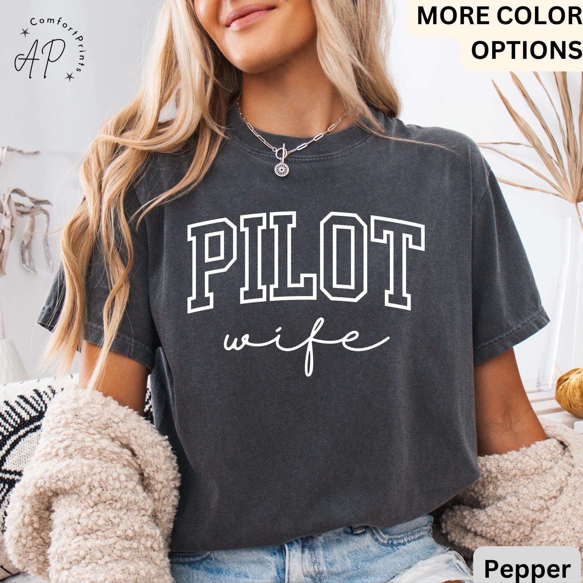 Pilot Wife Comfort Colors T-Shirt, Pilot Girlfriend Shirt, Gift for Aviator, Dibs on the Pilot