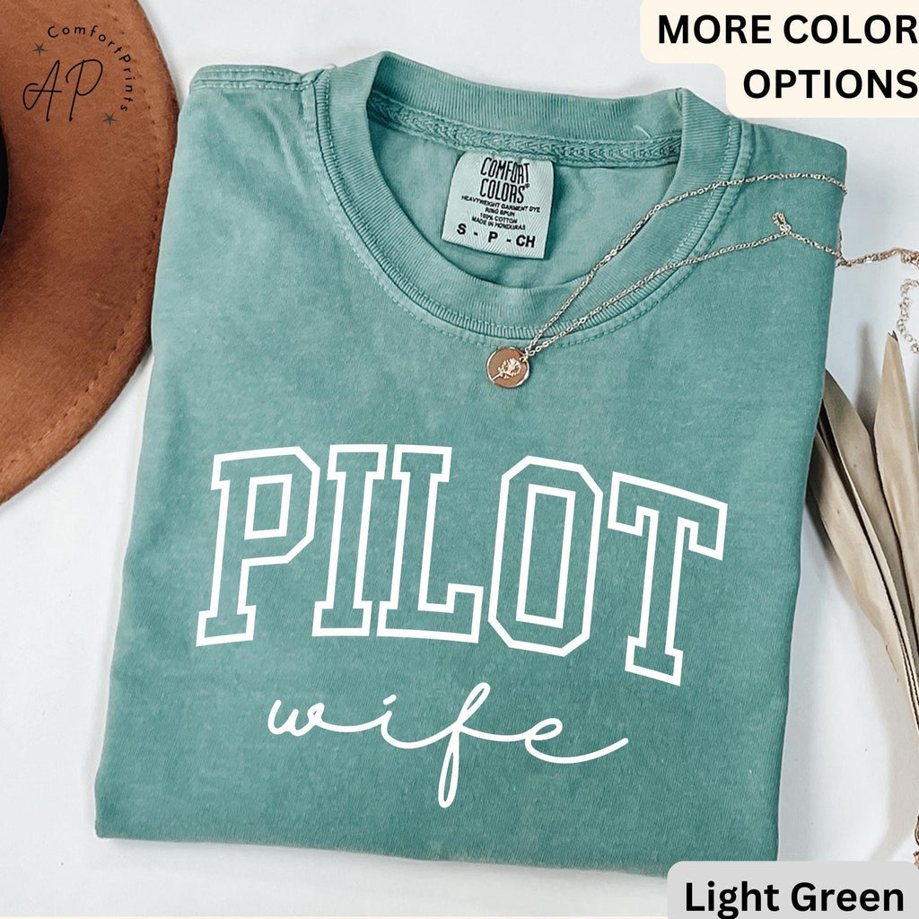 Pilot Wife Comfort Colors T-Shirt, Pilot Girlfriend Shirt, Gift for Aviator, Dibs on the Pilot