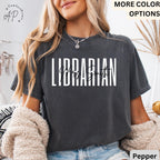 Personalized Librarian Comfort Colors Shirt, School Librarian T-Shirt, Book Lover Tee