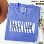 Personalized Librarian Comfort Colors Shirt, School Librarian T-Shirt, Book Lover Tee