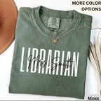 Personalized Librarian Comfort Colors Shirt, School Librarian T-Shirt, Book Lover Tee