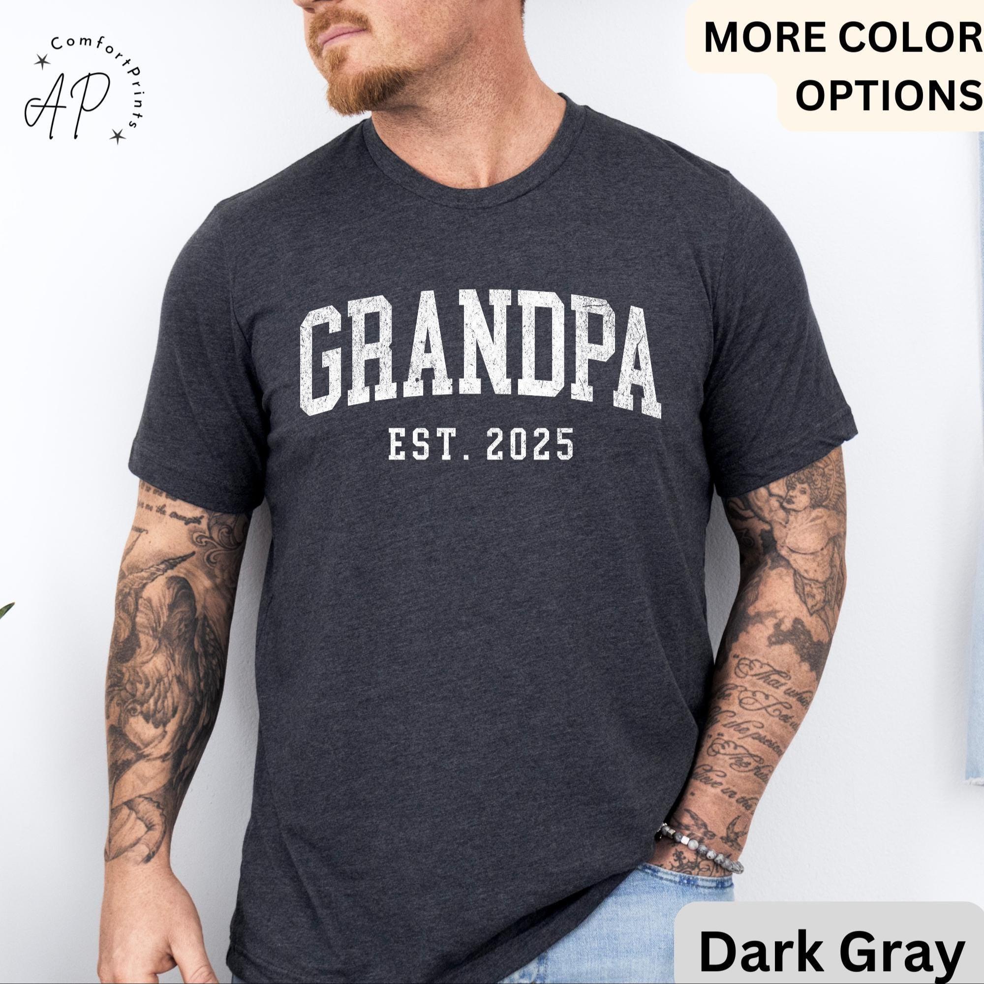 Grandpa Est T-Shirt, Personalized Grandpa Shirt, Pregnancy Announcement Grandfather Tee, Gift for Fathers Day