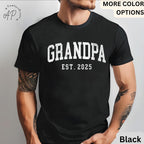 Grandpa Est T-Shirt, Personalized Grandpa Shirt, Pregnancy Announcement Grandfather Tee, Gift for Fathers Day