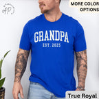 Grandpa Est T-Shirt, Personalized Grandpa Shirt, Pregnancy Announcement Grandfather Tee, Gift for Fathers Day