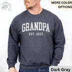 Grandpa Est Sweatshirt, Personalized Grandpa Sweater, Pregnancy Announcement Grandfather, Gift for Fathers Day