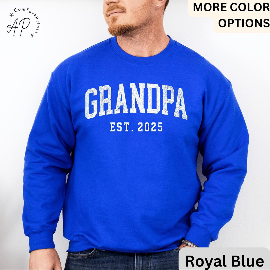 Grandpa Est Sweatshirt, Personalized Grandpa Sweater, Pregnancy Announcement Grandfather, Gift for Fathers Day