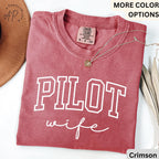 Pilot Wife Comfort Colors T-Shirt, Pilot Girlfriend Shirt, Gift for Aviator, Dibs on the Pilot