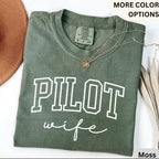 Pilot Wife Comfort Colors T-Shirt, Pilot Girlfriend Shirt, Gift for Aviator, Dibs on the Pilot