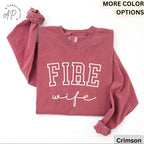 Firefighter Wife Comfort Colors® Long Sleeve T-Shirt, Fireman Wife Long Sleeve Shirt, Wife of Firefighter Long-Sleeve Tee