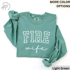 Firefighter Wife Comfort Colors® Long Sleeve T-Shirt, Fireman Wife Long Sleeve Shirt, Wife of Firefighter Long-Sleeve Tee