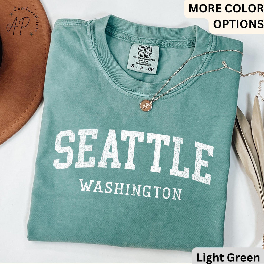 Comfort Colors Seattle Washington T-Shirt, Seattle WA Shirt, Washington Travel Souvenir Tee