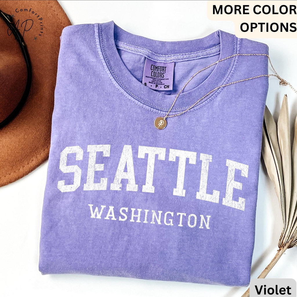 Comfort Colors Seattle Washington T-Shirt, Seattle WA Shirt, Washington Travel Souvenir Tee