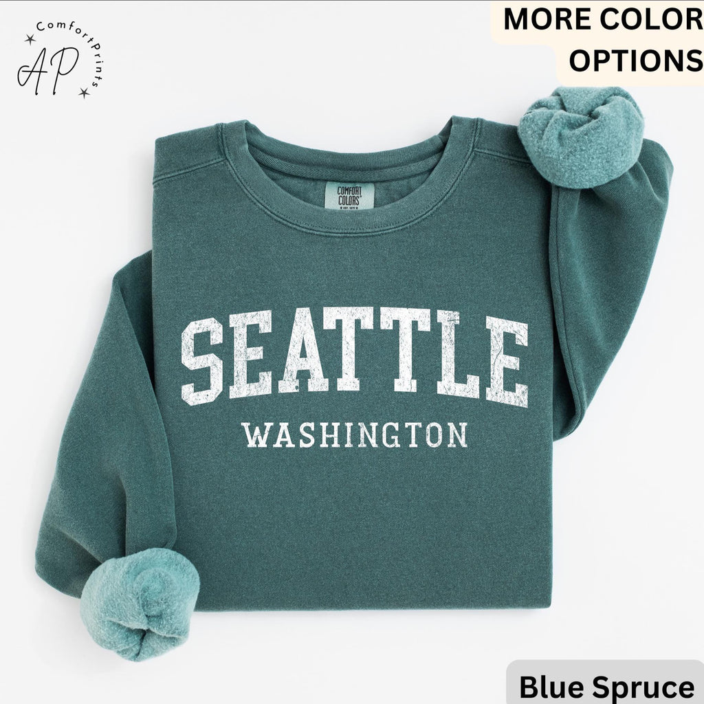 Comfort Colors Seattle Washington Sweatshirt: Travel Souvenir Gift