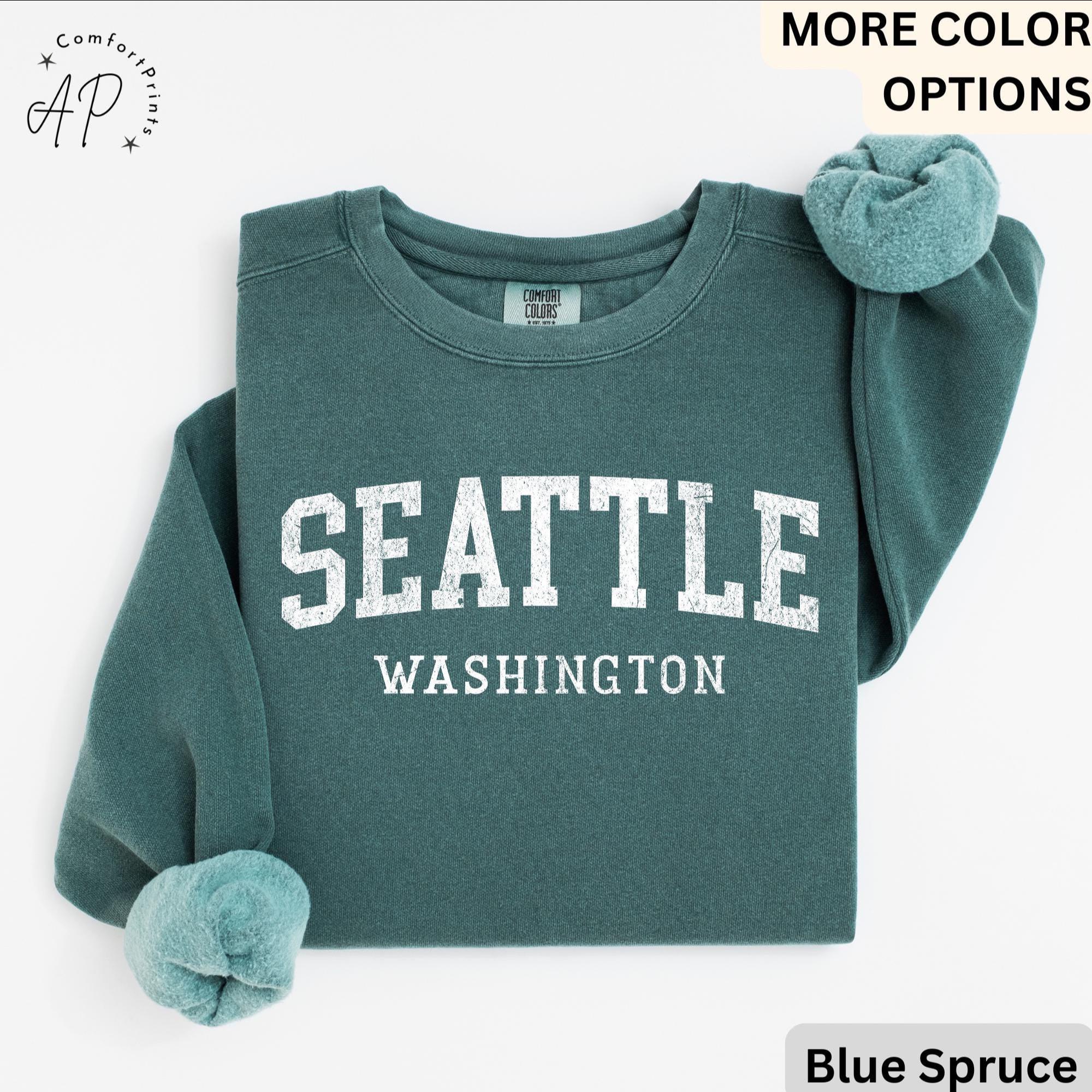 Comfort Colors Seattle Washington Sweatshirt: Travel Souvenir Gift